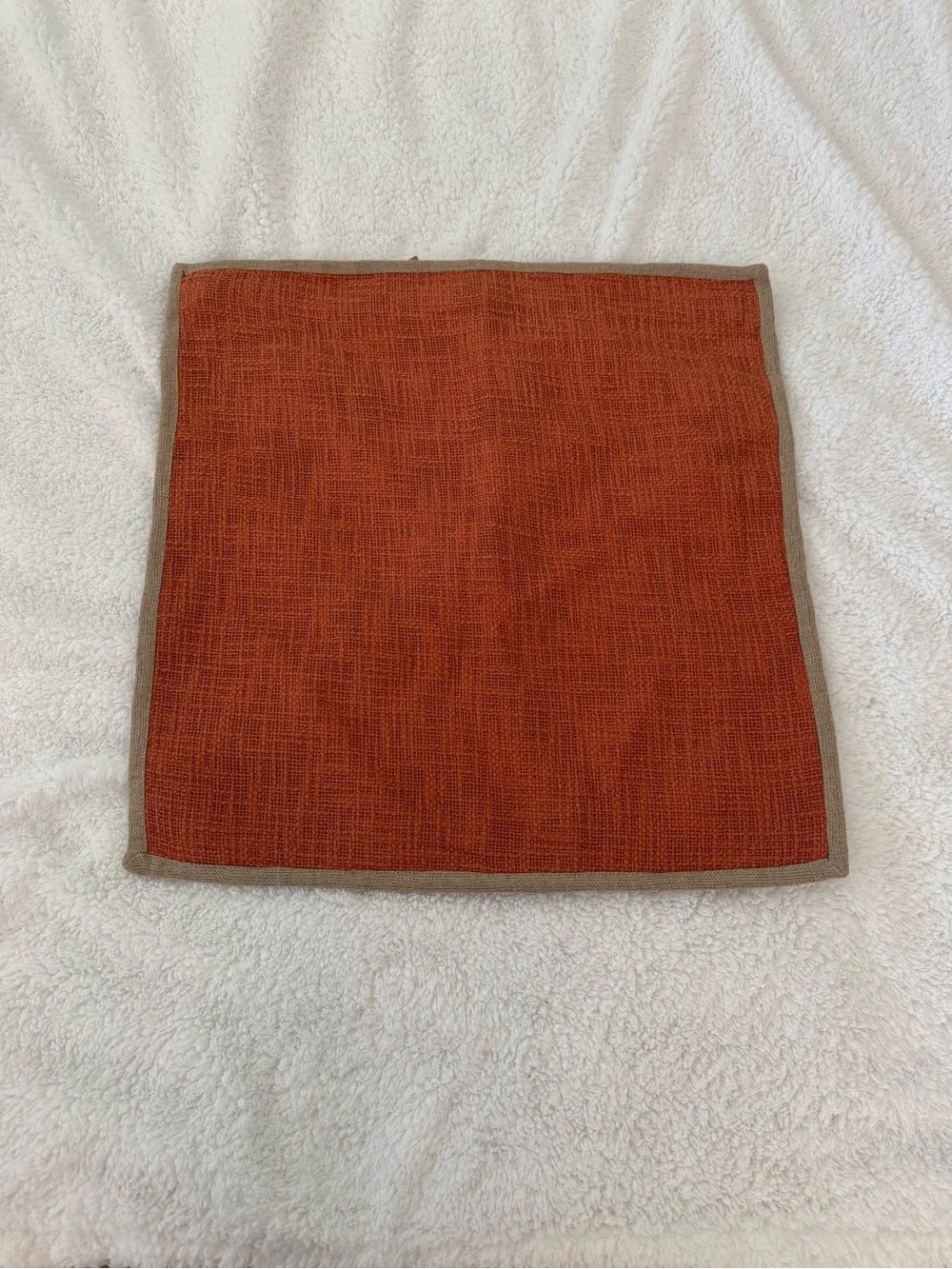 NWT Set of 2 Pottery Barn Textured Burnt Orange Square Throw Pillow Covers